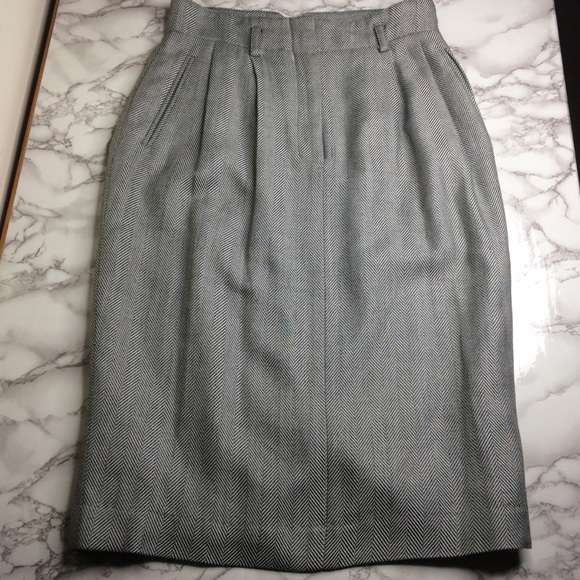 Cygne Design grey herringbone wool blend skirt - Picture 1 of 4